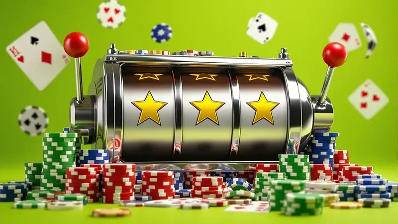 Tampilan slot mobile dengan reel, tombol putar, dan simbol permainan